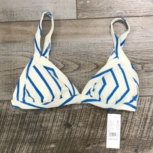 Blue and Off White Triangle Billabong Top